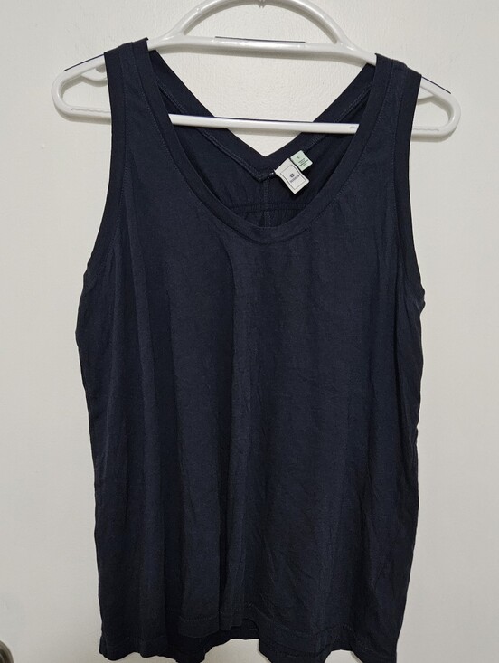 Susina Tops - Susina Womens Navy Scoop Neck Tank Top Size Large